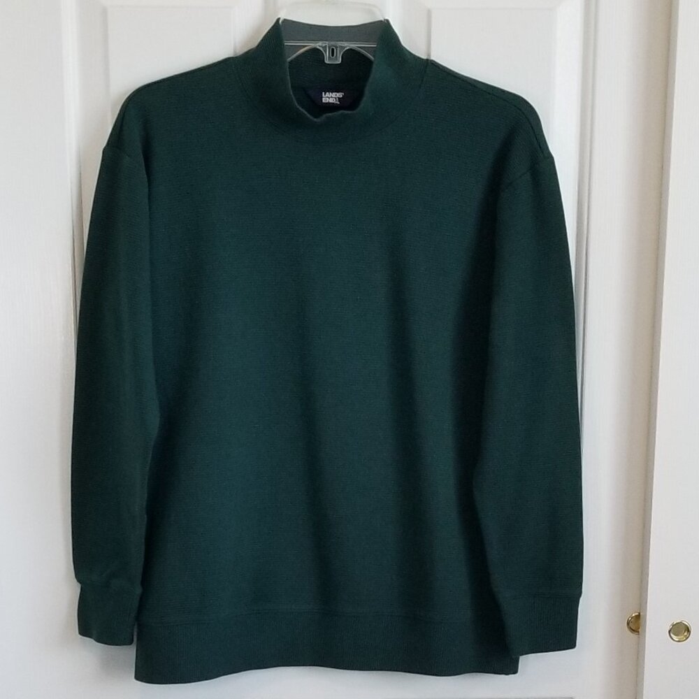 Lands' End Ribbed Mock Neck Sweater